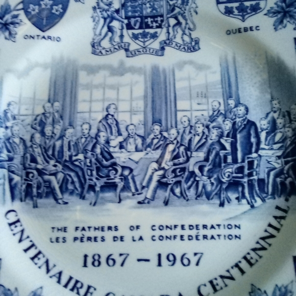 Vtg Alpine White Ironstone Canada Centenaire Plate - Picture 2 of 4